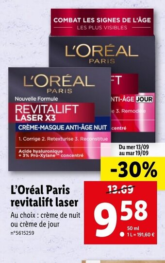 Lidl L'Oréal Paris revitalift laser offre