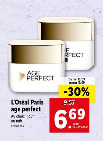 Lidl L'Oréal Paris age perfect offre