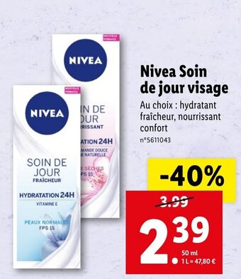Lidl Nivea Soin de jour visage offre