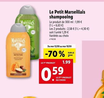 Lidl Le Petit Marseillais shampooing offre