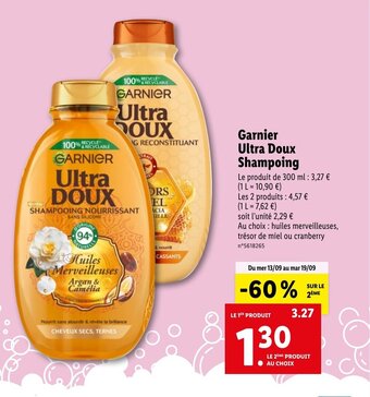 Lidl Garnier Ultra Doux Shampoing offre