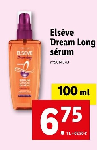 Lidl Elsève Dream Long sérum offre