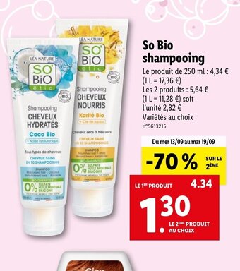 Lidl So Bio shampooing offre