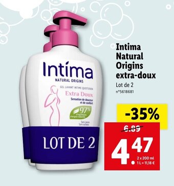 Lidl Intima Natural Origins extra doux offre