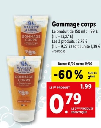 Lidl Gommage corps offre