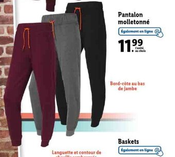 Lidl Pantalon molletonné offre