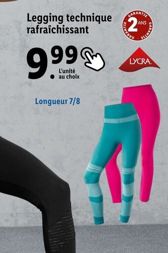Lidl Legging technique rafraîchissant offre