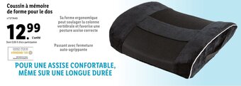 Lidl Coussin à mémoire de forme pour le dos offre