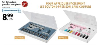 Lidl Set de boutons- pression avec pince offre