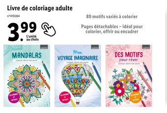 Lidl Livre de coloriage adulte offre