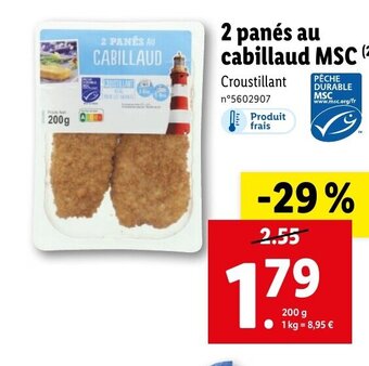 Lidl 2 panés au cabillaud MSC (²) offre