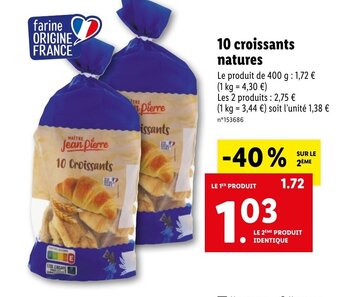 Lidl 10 croissants natures offre