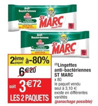 Cora x Carrefour Lingettes anti-bactériennes ST MARC offre