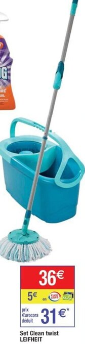 Cora x Carrefour Set Clean twist LEIFHEIT offre