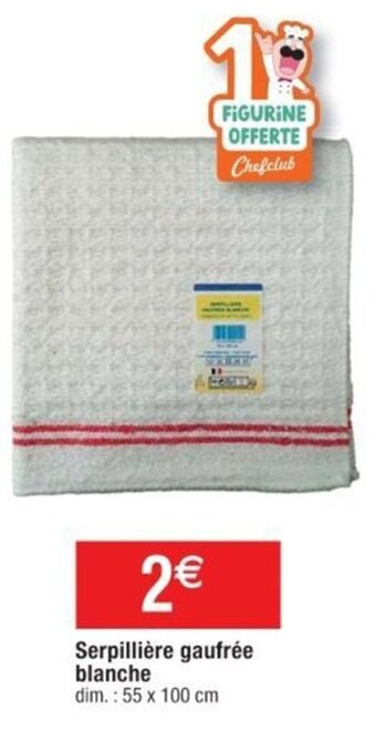 Cora x Carrefour Serpillière gaufrée blanche dim.: 55 x 100 cm offre