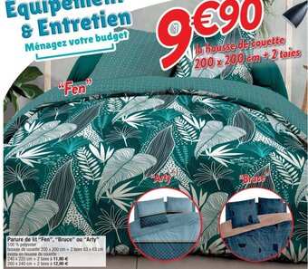 Cora x Carrefour Parure de lit "Fen", "Bruce" ou "Arty" offre