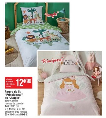 Cora x Carrefour Parure de lit "Principessa" ou "Jungle" 100% coton offre