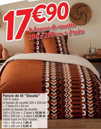 Cora x Carrefour Parure de lit "Douala" 100 % coton offre