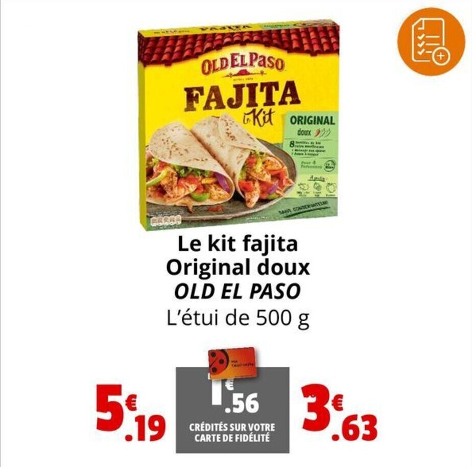 Promo Le kit fajita Original doux OLD EL PASO chez Coccinelle Supermarché