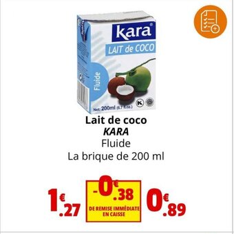 Coccinelle Supermarché Lait de coco KARA offre