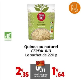 Coccinelle Supermarché Quinoa au naturel CÉRÉAL BIO offre