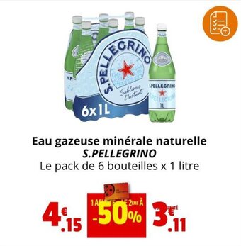 Coccinelle Supermarché Eau gazeuse minérale naturelle S.PELLEGRINO offre