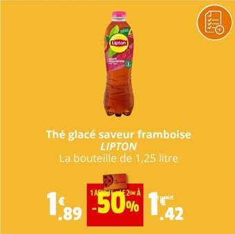 Coccinelle Supermarché Thé glacé saveur framboise LIPTON offre