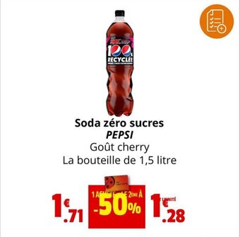 Coccinelle Supermarché Soda zéro sucres PEPSI offre