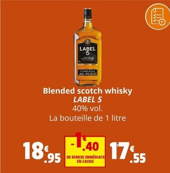 Coccinelle Supermarché Blended scotch whisky LABEL 5 offre