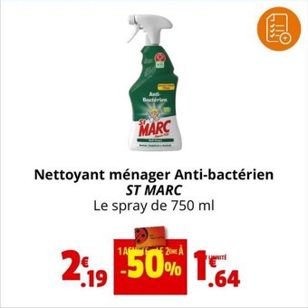 Coccinelle Supermarché Nettoyant ménager Anti-bactérien ST MARC offre