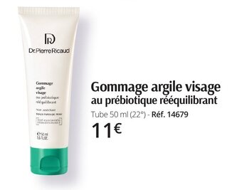 Dr Pierre Ricaud Gommage argile visage au prébiotique rééquilibrant offre