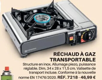 Shopix RÉCHAUD À GAZ TRANSPORTABLE offre