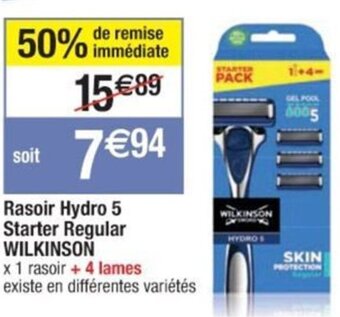 Cora x Carrefour Rasoir Hydro 5 Starter Regular WILKINSON offre