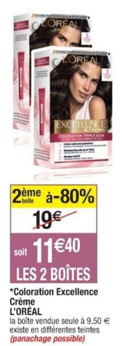 Cora x Carrefour Coloration Excellence Crème L'ORÉAL offre
