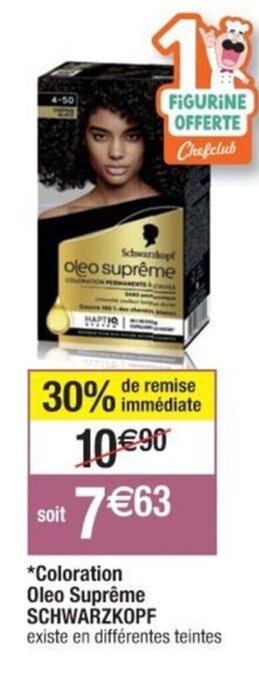 Cora x Carrefour Coloration Oleo Suprême SCHWARZKOPF offre