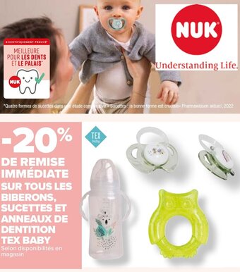 Carrefour SUR TOUS LES BIBERONS, SUCETTES ET offre