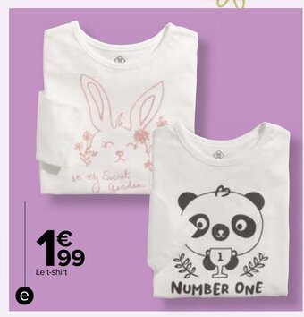 Carrefour T-shirt Bebe Fille ou Garcon offre