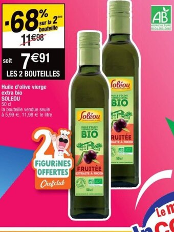 Cora x Carrefour Huile d'olive vierge extra bio SOLEOU offre