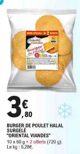 E.Leclerc Burger De Poulet Halal Surgelé  offre