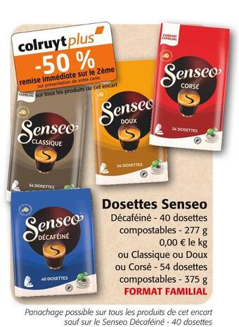 Colruyt Senseo dosettes senseo offre