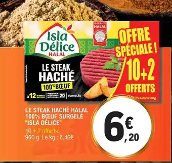 E.Leclerc Le Steak Haché Halal 100% Bœuf Surgelé offre