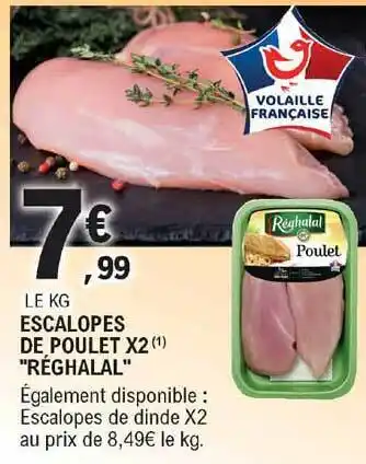 E.Leclerc Escalopes De Poulet X2  offre