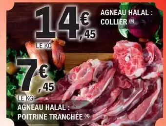 E.Leclerc Agneau Halal : Collier, Poitrine Tranchée offre