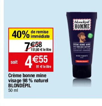 Migros Crème bonne mine visage 98 % naturel BLONDÉPIL offre