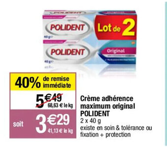 Migros Crème adhérence maximum original POLIDENT offre