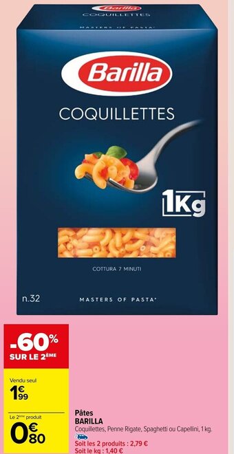 Carrefour Market Pâtes BARILLA offre