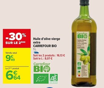 Carrefour Market Huile d'olive vierge extra CARREFOUR BIO offre