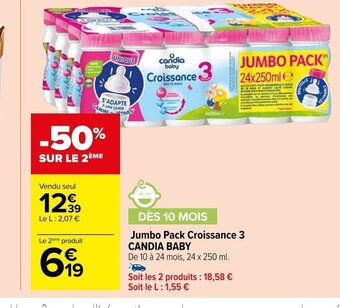 Carrefour Market Jumbo Pack Croissance 3 CANDIA BABY offre