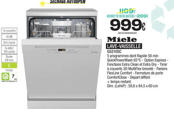 Blanc Brun Miele LAVE-VAISSELLE offre
