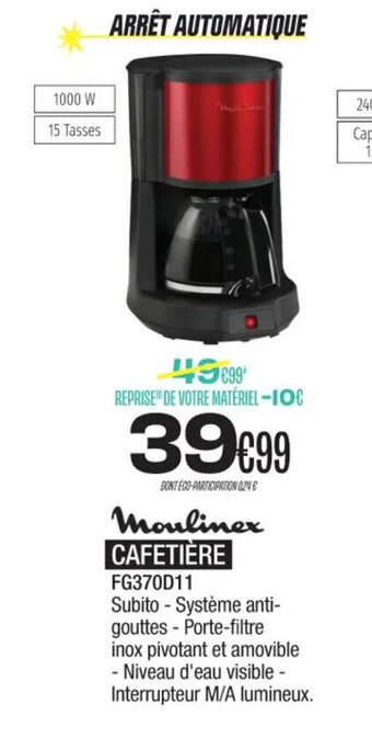 Moulinex CAFETIÈRE